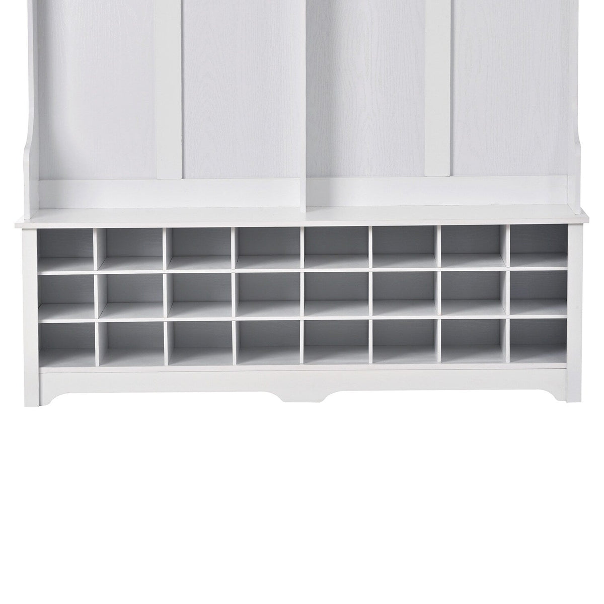 SINOFURN Hall Tree Entryway Bench with Shelves Cabinet