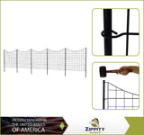 Zippity Outdoor Products 5 Panels 3-ft H x 3-ft W Black Galvanized Iron Scallop No Dig Garden Fence Panel