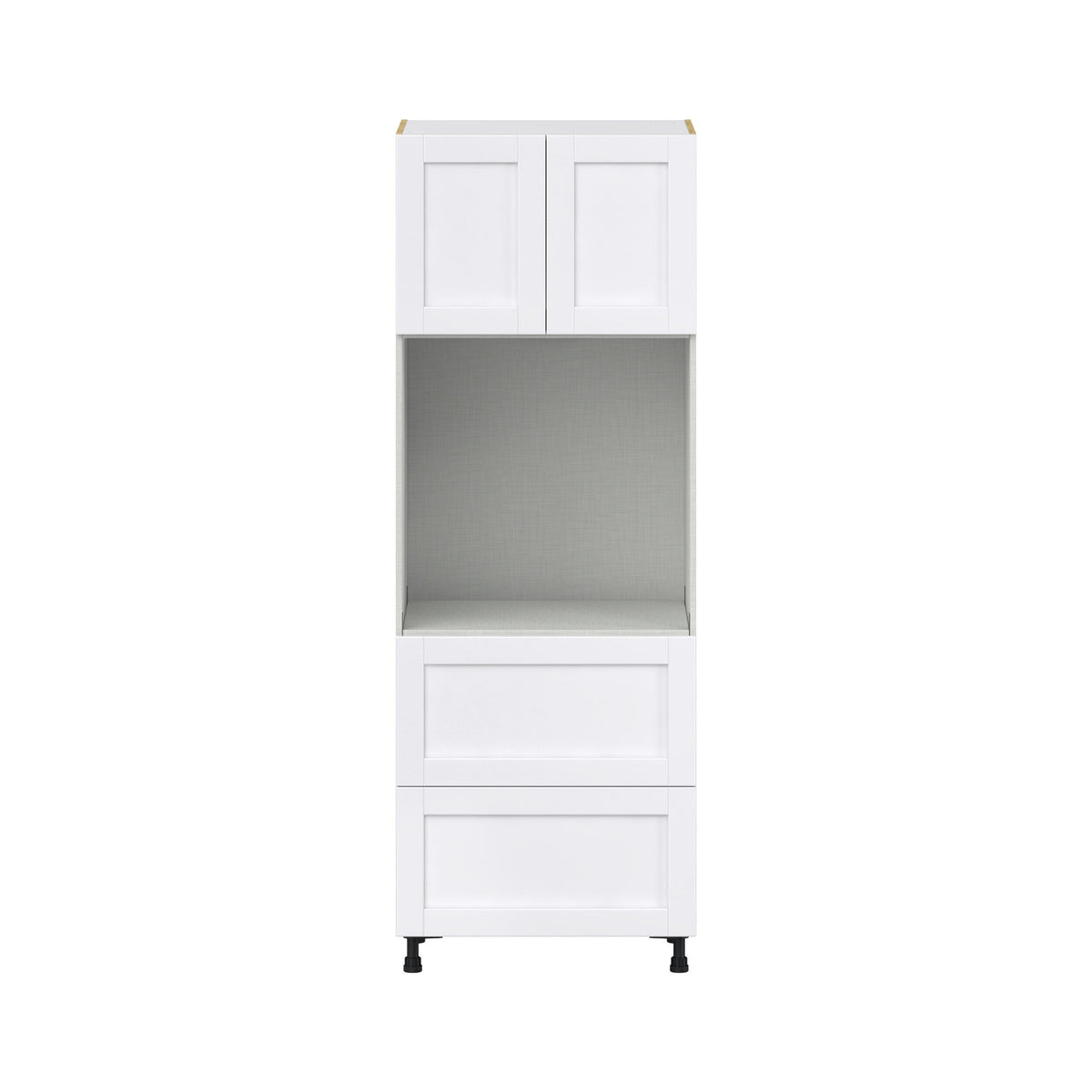 Hugo&Borg Rosemont 30-in W x 84.5-in H x 24-in D Glacier White 2-Drawers Single Oven Base Fully Assembled Cabinet (Flat Panel Shaker Style)