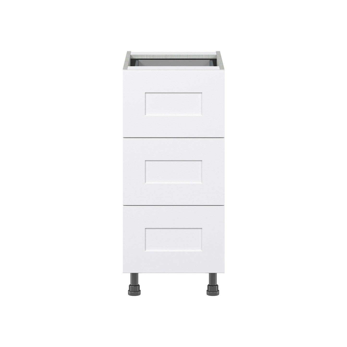 Hugo&Borg Jolie 15-in W x 34.5-in H x 25-in D Warm White 3-Drawer Base Fully Assembled Cabinet