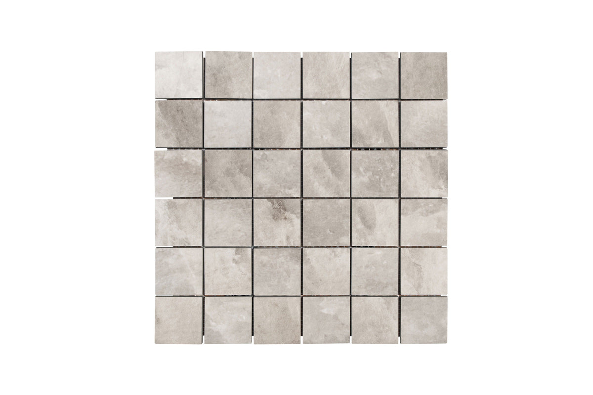 allen + roth Danish Limestone Gray 12-in x 12-in Matte Porcelain Mosaic Floor and Wall Tile product image