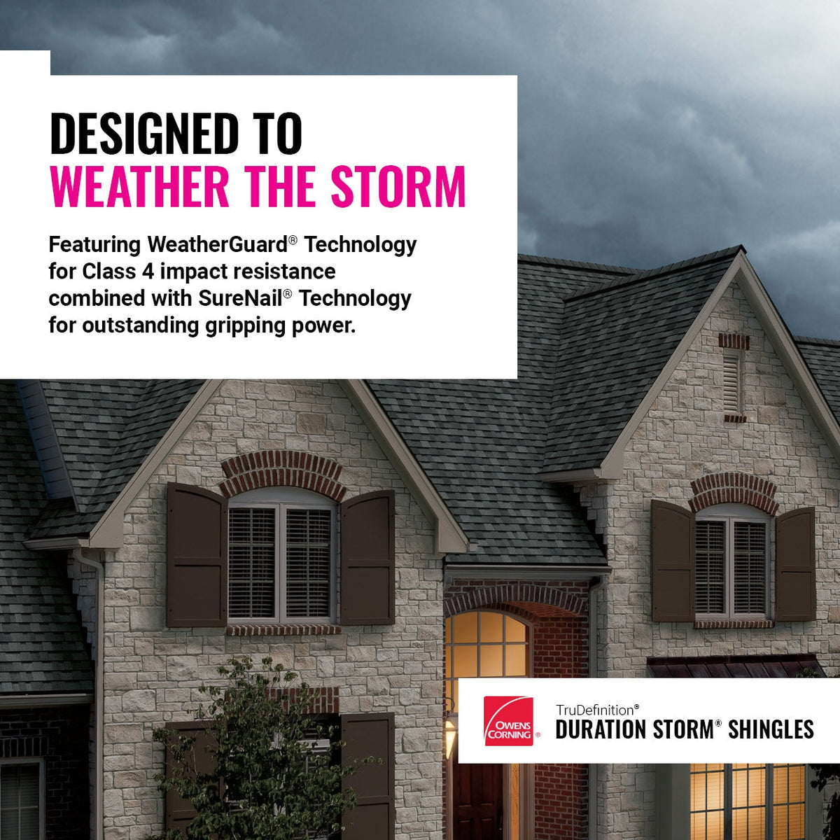 Owens Corning TruDefinition Duration STORM Architectural Roof Shingles, Onyx Black, 32.8-sq ft per Bundle