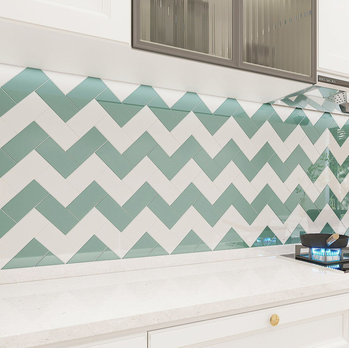 Giorbello (Sample) 3x6 Glass Subway Tiles Slate 3-in x 6-in Glossy Glass Brick Subway Wall Tile