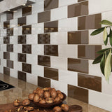 Giorbello (Sample) 3x6 Glass Subway Tiles Classic Brown 3-in x 6-in Glossy Glass Brick Subway Wall Tile