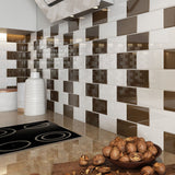 Giorbello Classic Premium Classic Brown 3-in x 6-in Glossy Glass Subway Wall Tile (5-sq. ft/ Carton)