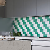 Giorbello (Sample) 3x6 Glass Subway Tiles Emerald Green 3-in x 6-in Glossy Glass Brick Subway Wall Tile