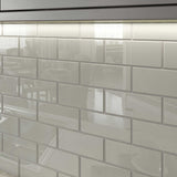 Giorbello Classic Premium Light Gray 3-in x 6-in Glossy Glass Subway Wall Tile (5-sq. ft/ Carton)