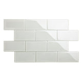Giorbello Classic Premium Light Gray 3-in x 6-in Glossy Glass Subway Wall Tile (5-sq. ft/ Carton)