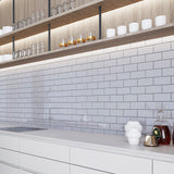 Giorbello Classic Premium Lavender Gray 3-in x 6-in Glossy Glass Subway Wall Tile (5-sq. ft/ Carton)