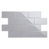 Giorbello Classic Premium Lavender Gray 3-in x 6-in Glossy Glass Subway Wall Tile (5-sq. ft/ Carton)