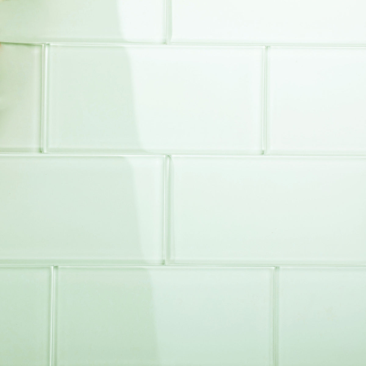 Giorbello (Sample) 3x6 glass subway tiles Winter Sage 3-in x 6-in Glossy Glass Brick Subway Wall Tile
