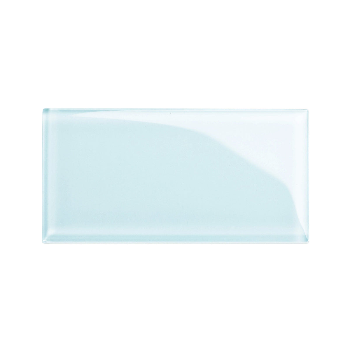 Giorbello (Sample) 3x6 glass subway tiles Morning Sky Blue 3-in x 6-in Glossy Glass Brick Subway Wall Tile