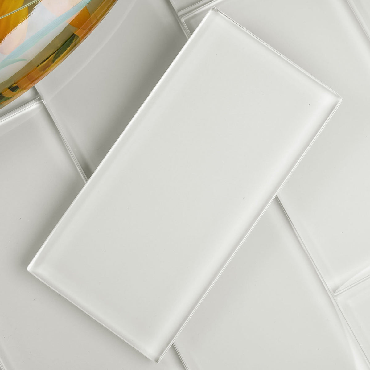 Giorbello Classic Premium Agreeable Gray 6-in x 12-in Glossy Glass Subway Wall Tile (5-sq. ft/ Carton)
