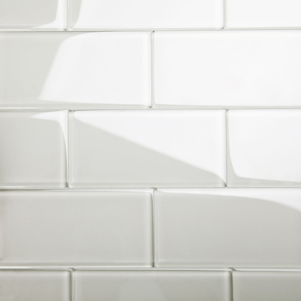 Giorbello (Sample) 3x6 Glass Subway Tiles Light Gray 3-in x 6-in Glossy Glass Brick Subway Wall Tile
