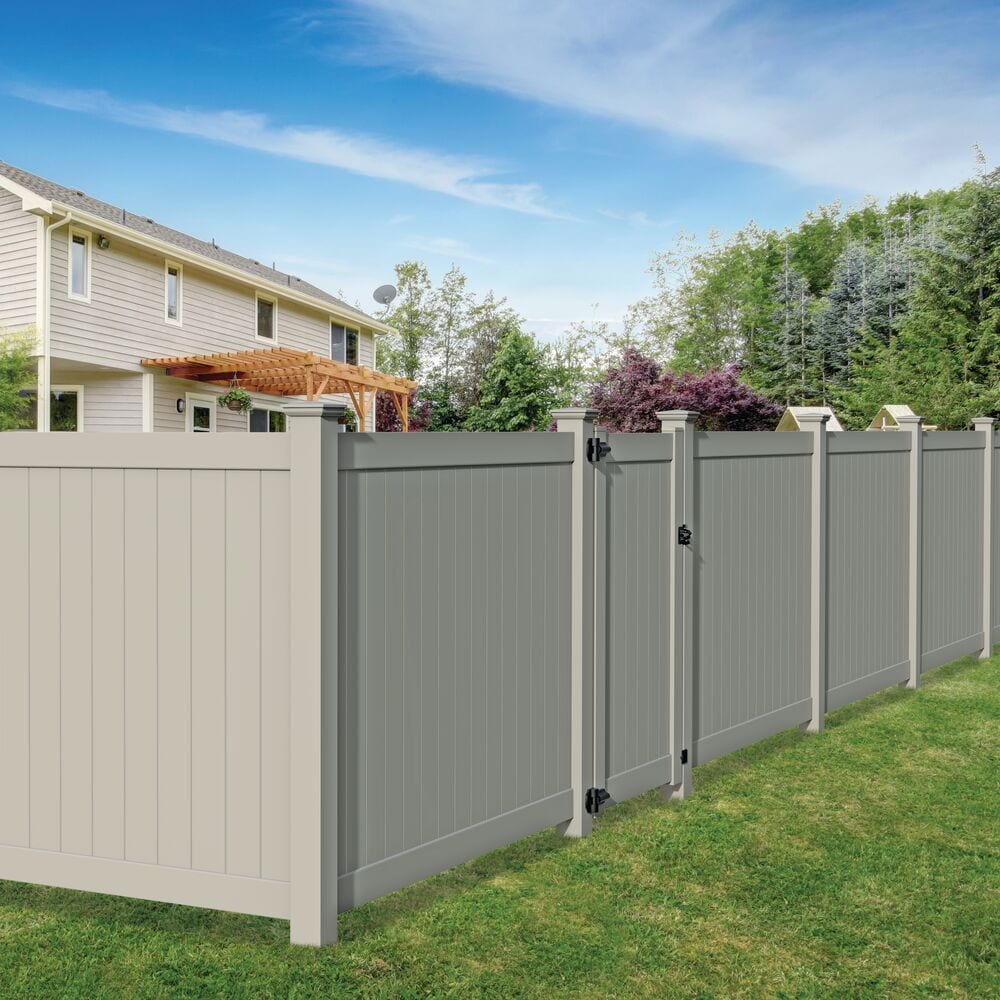 Freedom Bolton 9-ft H x 5-in W Clay Vinyl End Fence Post (Assembled)