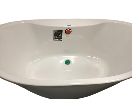 Delsia 60 in. Fiberglass Center Drain Non-Whirlpool Flatbottom Freestanding Bathtub in White