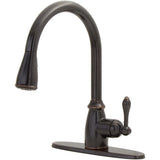 Canton Single-Handle Pull-Down Sprayer Kitchen Faucet in Tuscan Bronze - Super Arbor