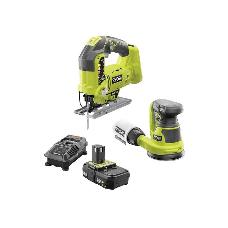 18-Volt ONE+ Cordless Orbital Jig Saw and 5 in. Random Orbit Sander with 2.0 Ah Battery and Charger