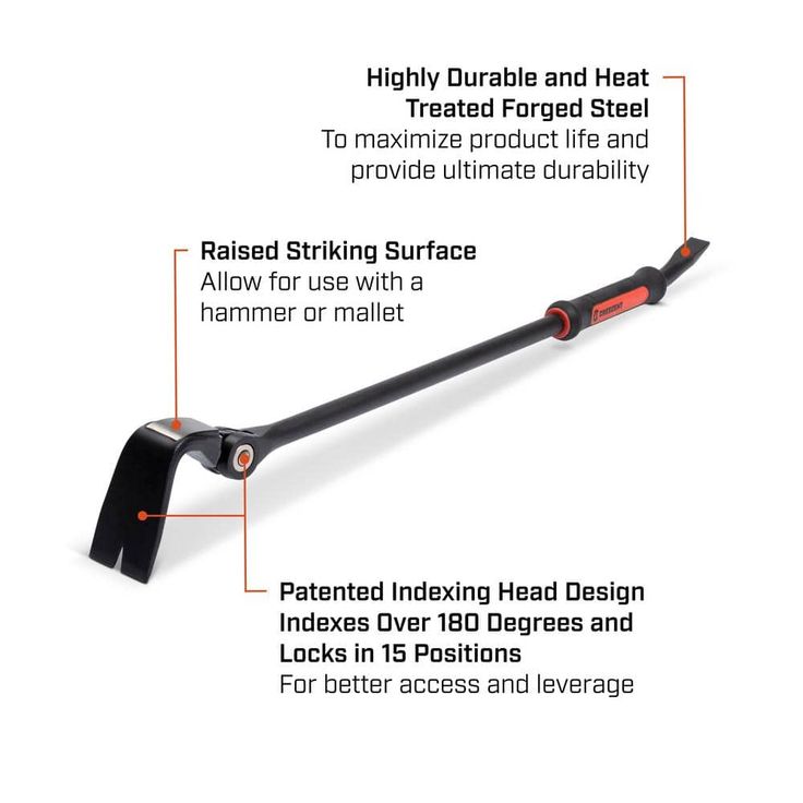 Crescent 30 in. Indexing Head Demo Pry Bar with Grip