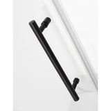 Belmore GS 59.25 in. to 60.25 in. x 60 in. Frameless Hinged Tub Door with Glass Shelves in Matte Black - Super Arbor