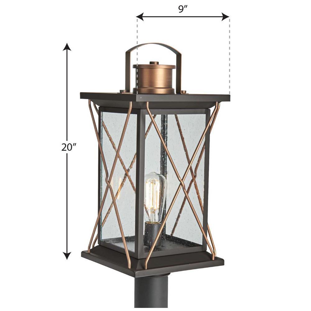 Barlowe 1-Light Antique Bronze 4x4 Deck Post Light Post Lantern - Super Arbor