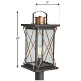 Barlowe 1-Light Antique Bronze 4x4 Deck Post Light Post Lantern - Super Arbor