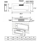 6 in. W Recessed Electric Fireplace In-Wall or Wall Mounted Electric Heater in Black - Super Arbor