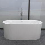 Diana 59 in. Acrylic Freestanding Double Ended Air Bath Bathtub with Drain and Overflow Included in White