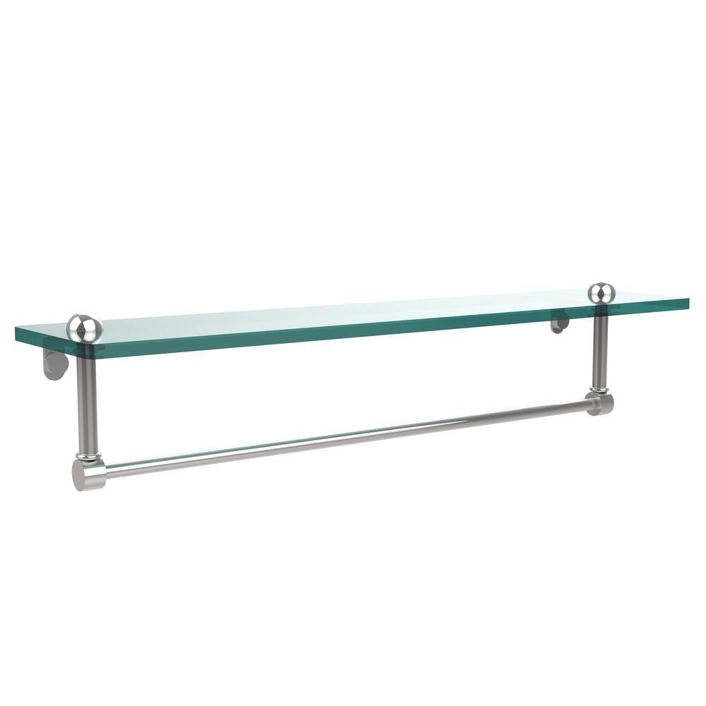 22 in. L  x 5 in. H  x 5 in. W Clear Glass Vanity Bathroom Shelf with Towel Bar in Antique Bronze - Super Arbor