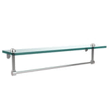 22 in. L  x 5 in. H  x 5 in. W Clear Glass Vanity Bathroom Shelf with Towel Bar in Antique Bronze - Super Arbor