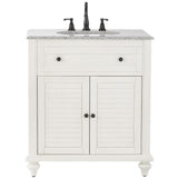 Hamilton Shutter 25 in. W x 22 in. D Bath Vanity in Sea Glass with Granite Vanity Top in Grey - Super Arbor