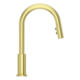 Pfister Stellen Brushed Gold 1-Handle Deck-Mount Pull-Down Handle Kitchen Faucet (Deck Plate Included)