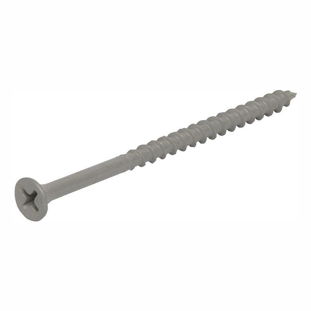 #8 x 3 in. Philips Bugle-Head Coarse Thread Sharp Point Polymer Coated Exterior Screws (25 lbs./Pack)
