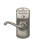Schlage Plymouth Aged Bronze Keypad Lever with Flair Lever, Flex-Lock Electronic Door Lock