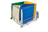 Rev-A-Shelf 5BBSC-WMDM24-W Recycle Center Waste System with Soft-Close, 3-Container, Cabinet Pull-Out