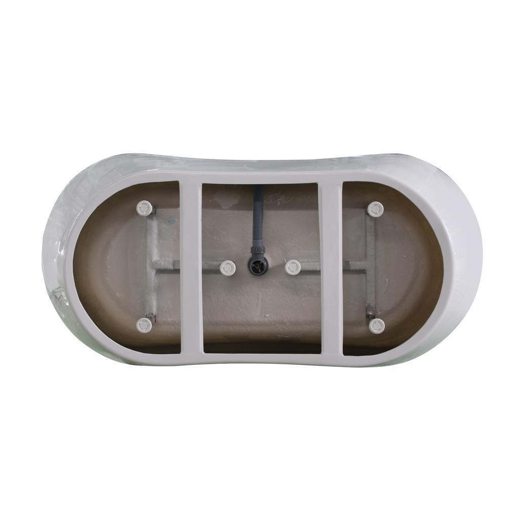 Mulhouse 71 in. Acrylic Flatbottom Freestanding Bathtub in White - Super Arbor