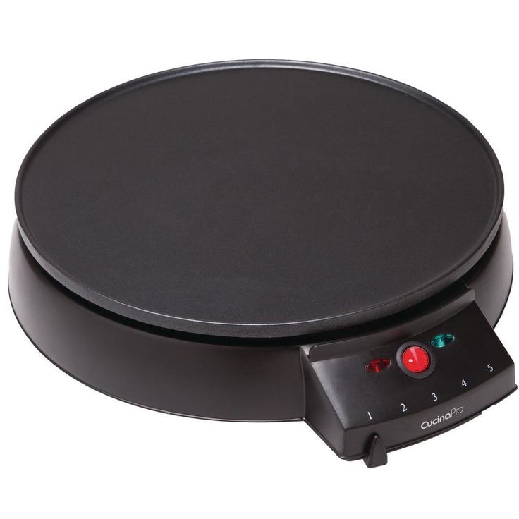 110 sq. in. Black Non-Stick Electric Griddle Crepe Maker