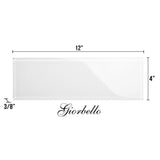 Giorbello 4x12 glass subway tiles Bright White 4-in x 12-in Glossy Glass Subway Wall Tile (5-sq. ft/ Carton)