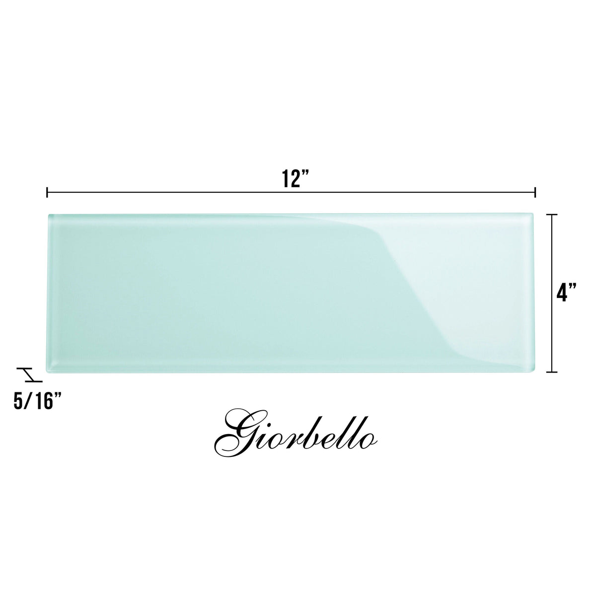 Giorbello Classic Premium Baby Blue 4-in x 12-in Glossy Glass Subway Wall Tile (5-sq. ft/ Carton)