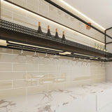 Giorbello (Sample) 4x12 glass subway tiles Light Taupe 4-in x 12-in Glossy Glass Brick Subway Wall Tile
