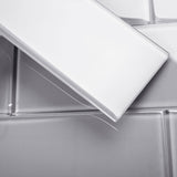 Giorbello (Sample) Glass Subway Lavender Gray 4-in x 12-in Glossy Glass Wall Tile