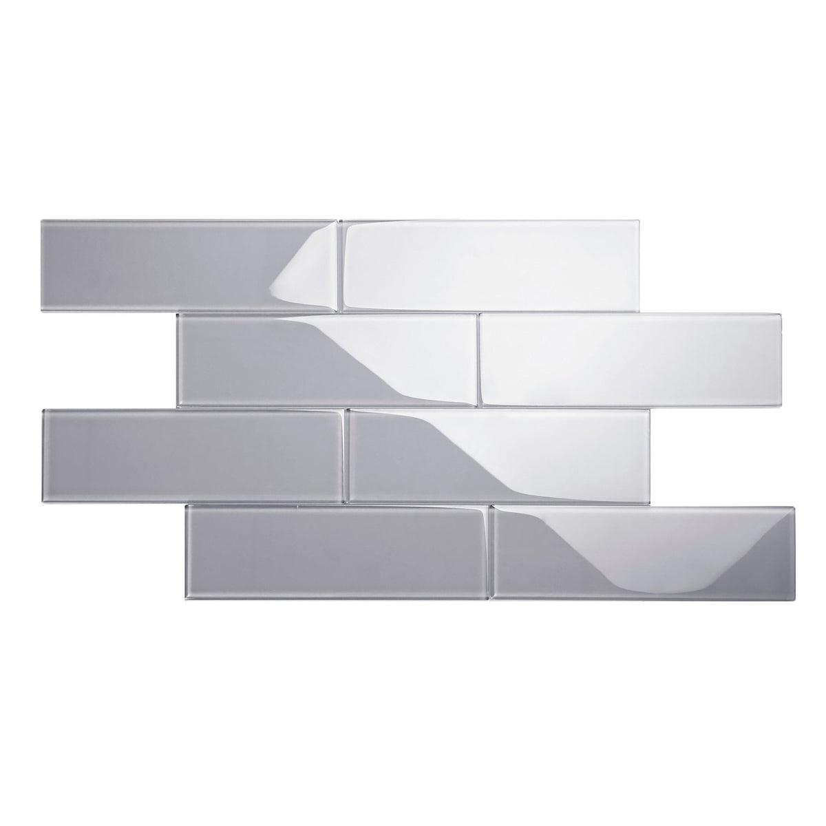 Giorbello Glass Subway Lavender Gray 4-in x 12-in Glossy Glass Subway Wall Tile (5-sq. ft/ Carton)