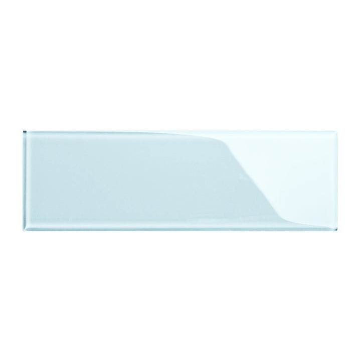 Giorbello (Sample) 4x12 glass subway tiles Morning Sky Blue 4-in x 12-in Glossy Glass Brick Subway Wall Tile