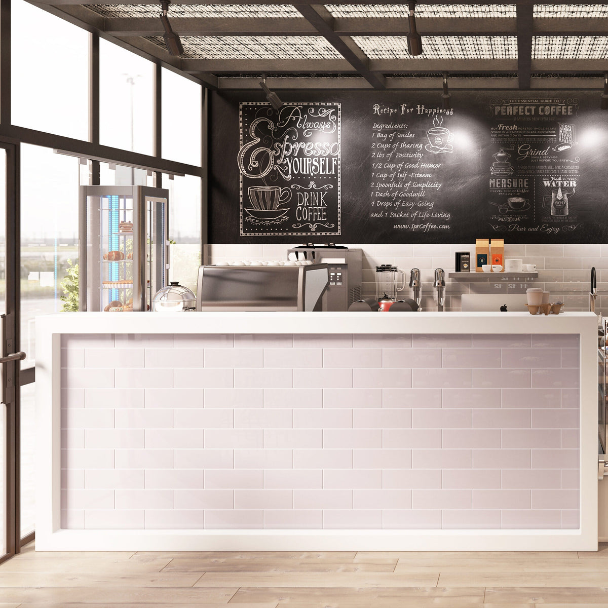 Giorbello (Sample) 4x12 glass subway tiles Rose Pale Pink 4-in x 12-in Glossy Glass Brick Subway Wall Tile