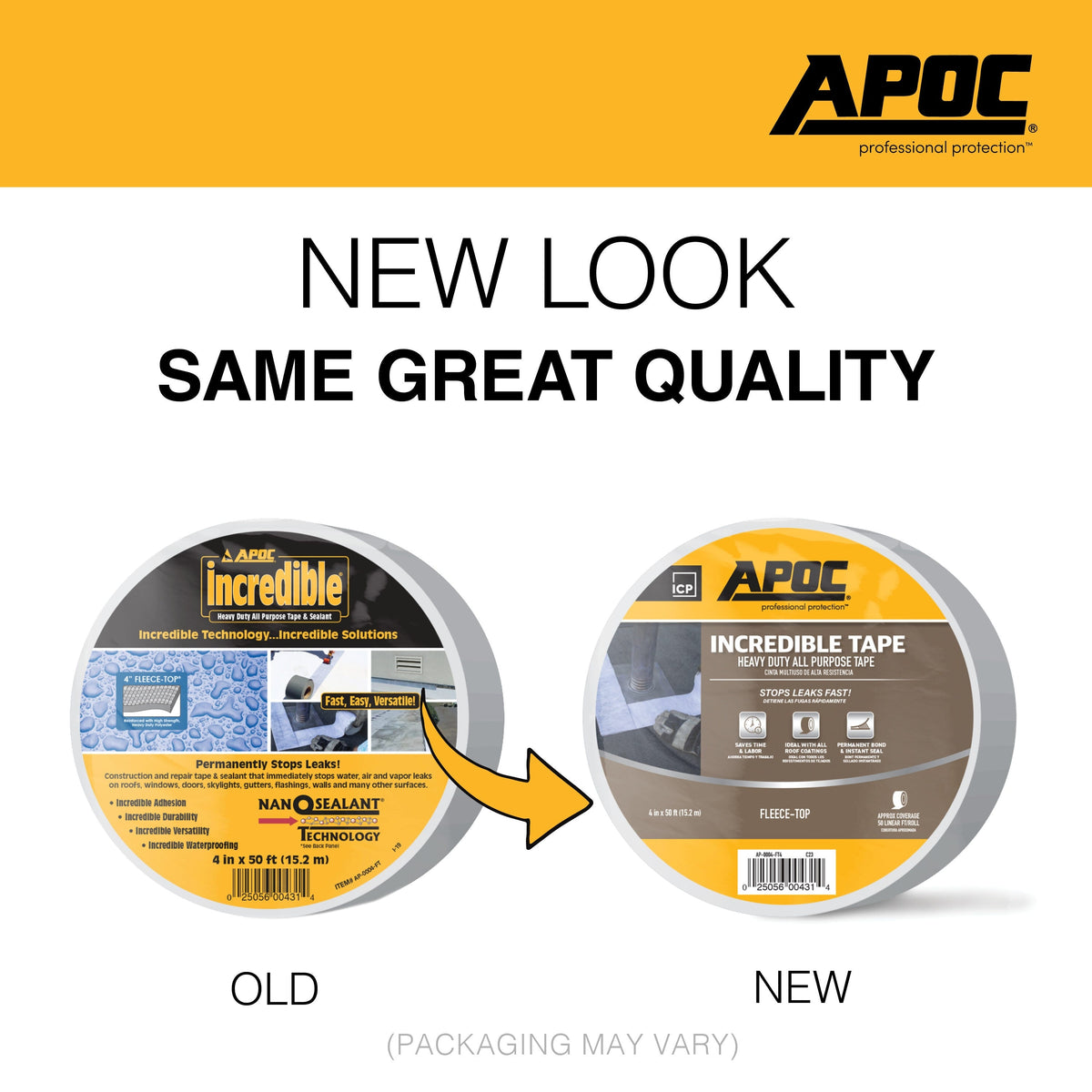APOC Incredible Tape Fleece-Top Roof Seam Tape, 4 in x 50 ft