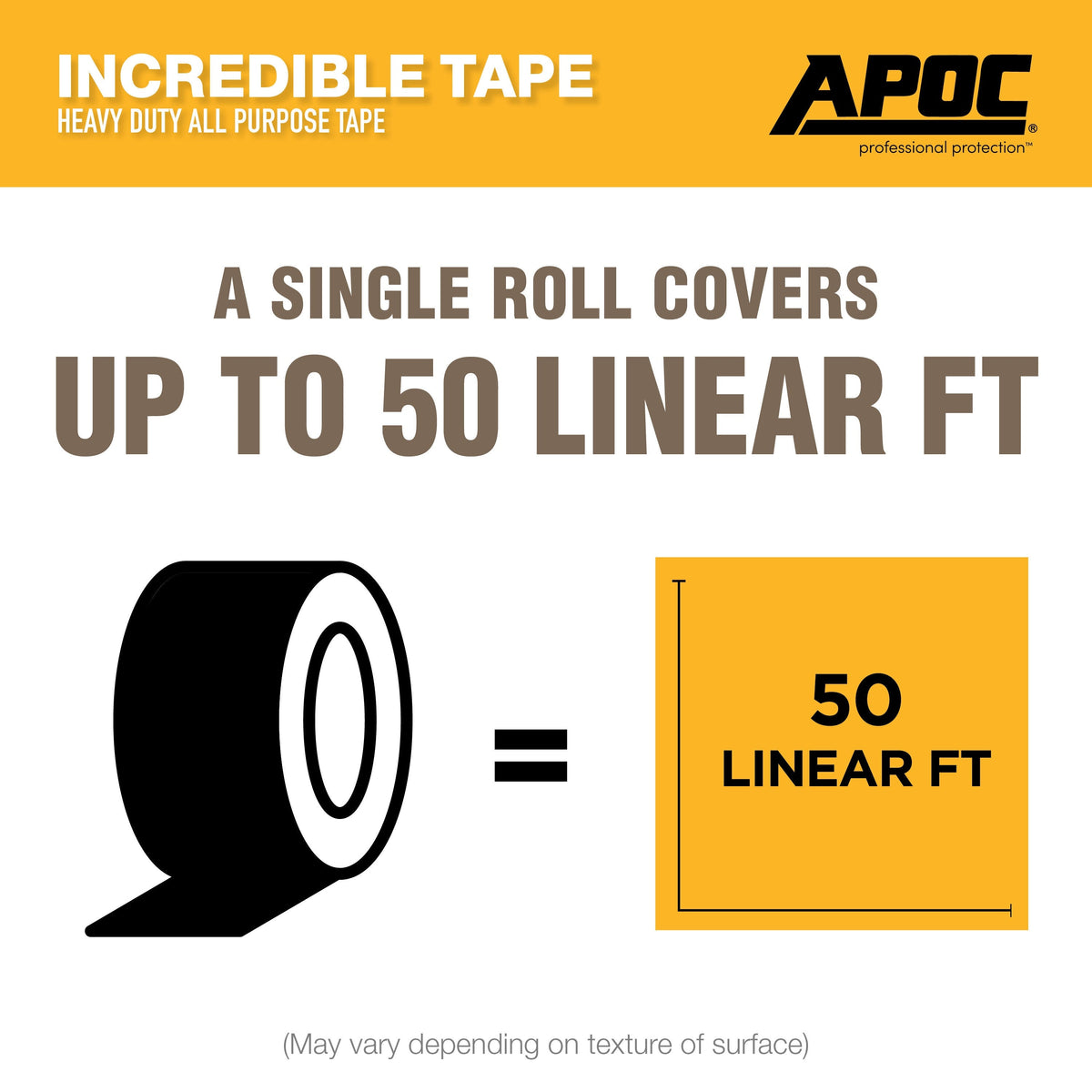 APOC Incredible Tape Fleece-Top Roof Seam Tape, 4 in x 50 ft