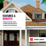 Owens Corning Supreme 33.33-sq ft Bark Brown 3-Tab Roof Shingles Bundle