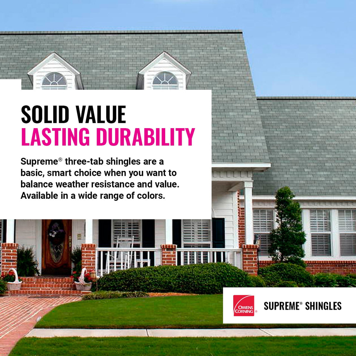 Owens Corning Supreme 33.33-sq ft Bark Brown 3-Tab Roof Shingles Bundle