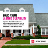Owens Corning Supreme 33.33-sq ft Bark Brown 3-Tab Roof Shingles Bundle