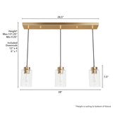 Hunter Hartland 3-Light Alturas Gold Transitional Globe LED Large Hanging